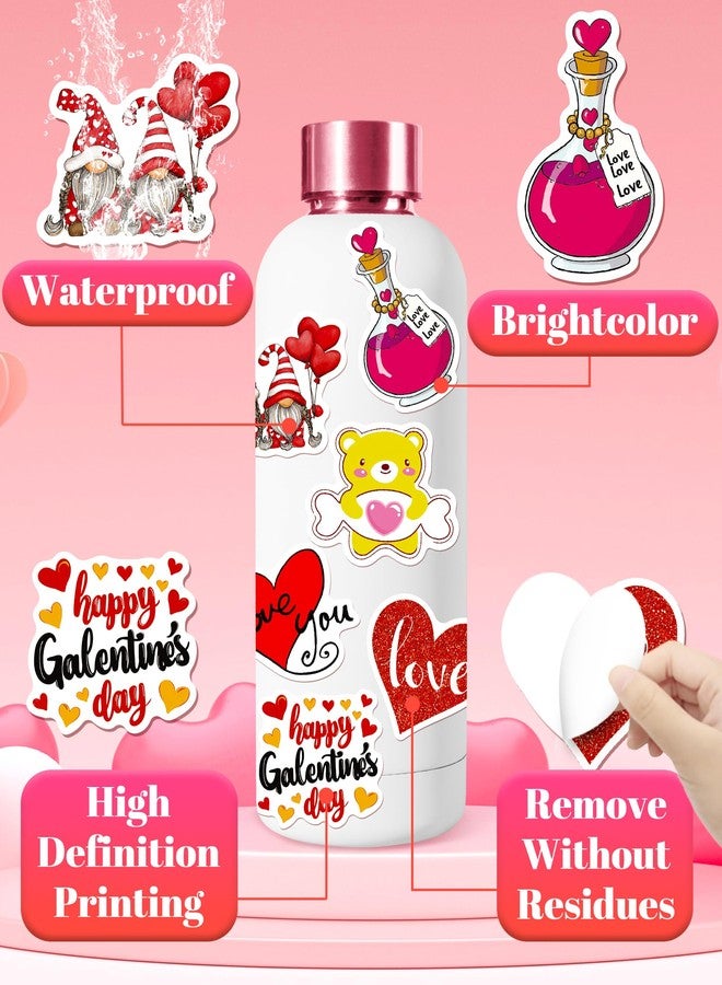 Benresive 300 Pcs Valentines Day Stickers for Kids - Bulk Valentines Day Crafts Party Favors, Goody Bag Stuffers, Waterproof Vinyl Laptop & Water Bottle Stickers - Image 3